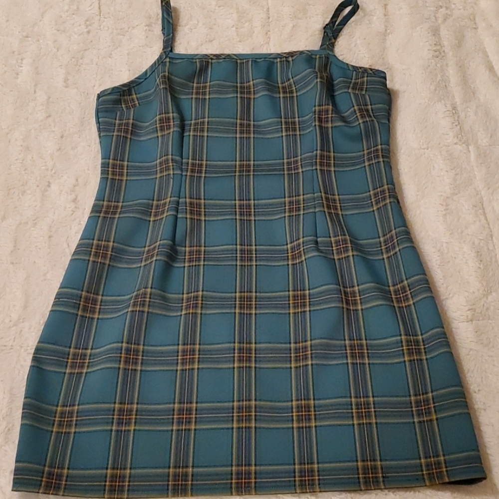 Nasty Gal Plaid Sleeveless Dress